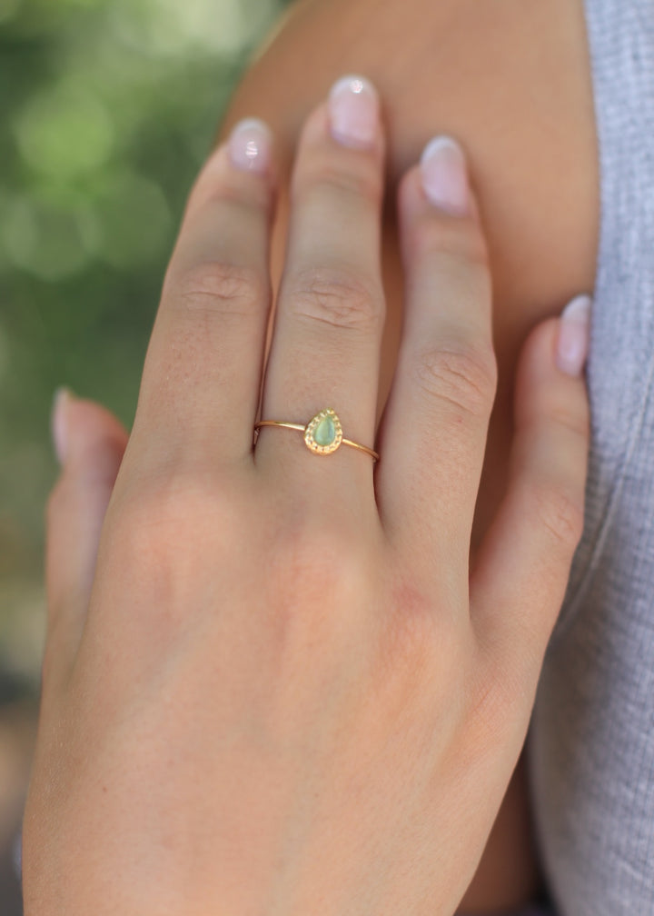 Sea Tear Adjustable Ring