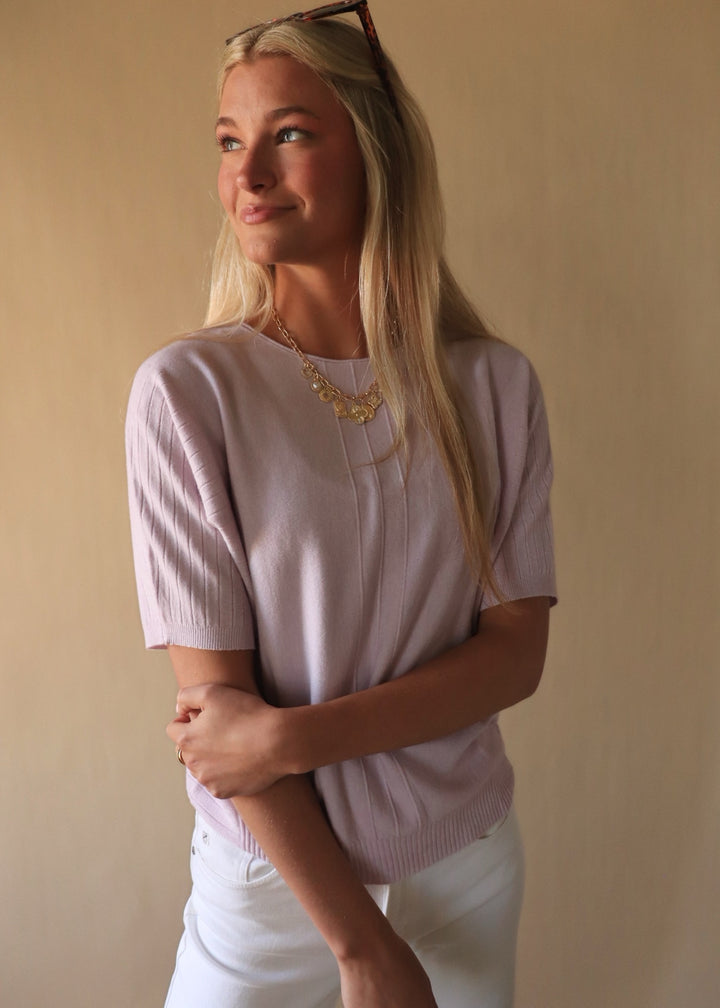 Soft Fine Gauge Short Sleeve Dolman Sweater