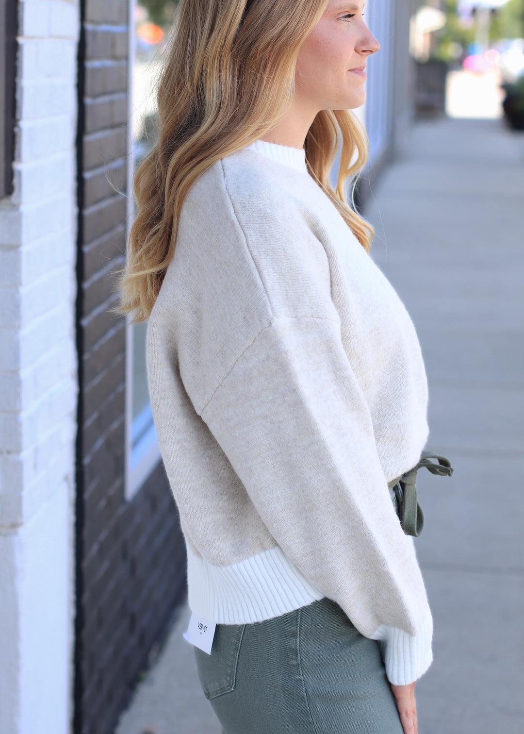 Cozy Contrast Trim Sweater