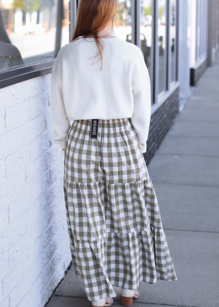 Willow Check Maxi Skirt