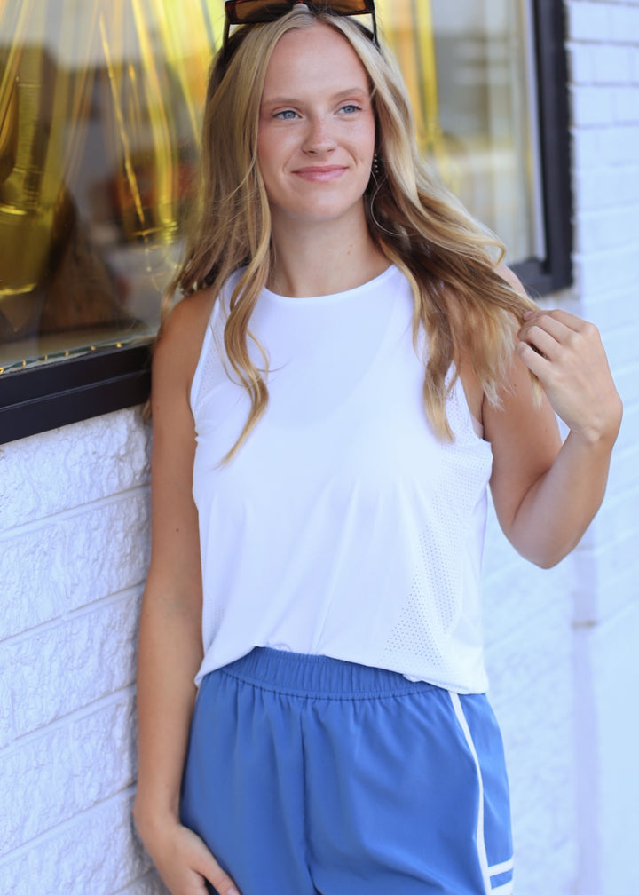 The Open Back Tank in White