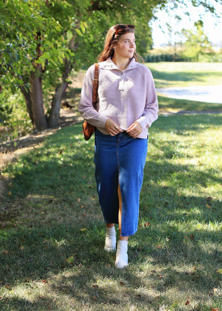 The Heritage Sweater Top in Light Blush