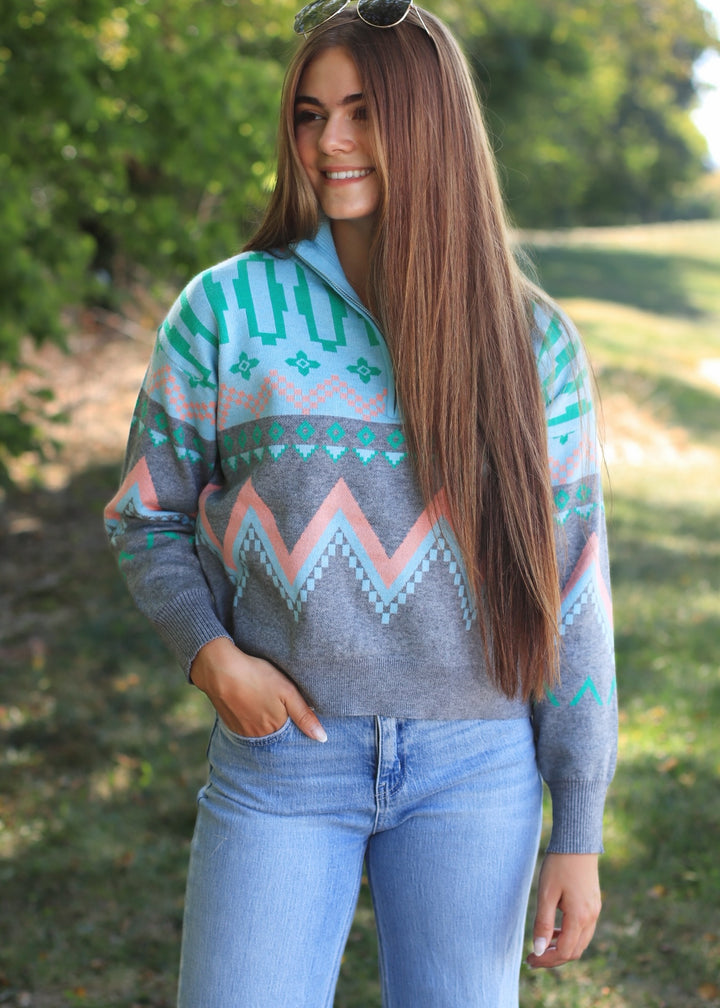 Haven Geometric Half-Zip Pullover