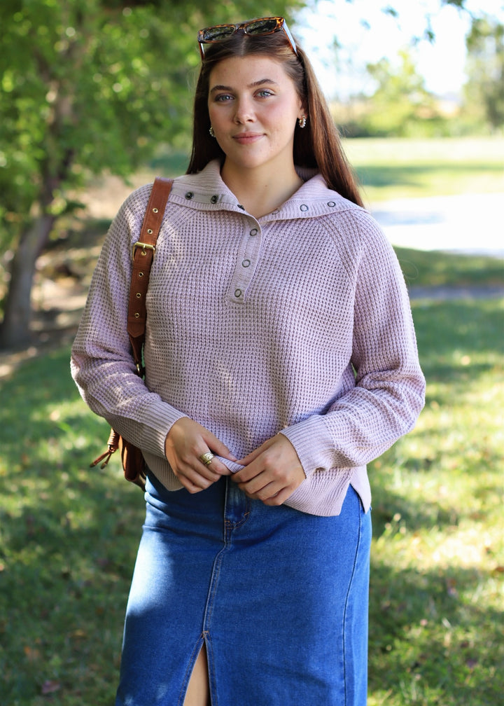 The Heritage Sweater Top in Light Blush