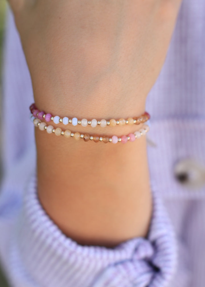 Semi Precious Faceted Stone Beaded Bracelet