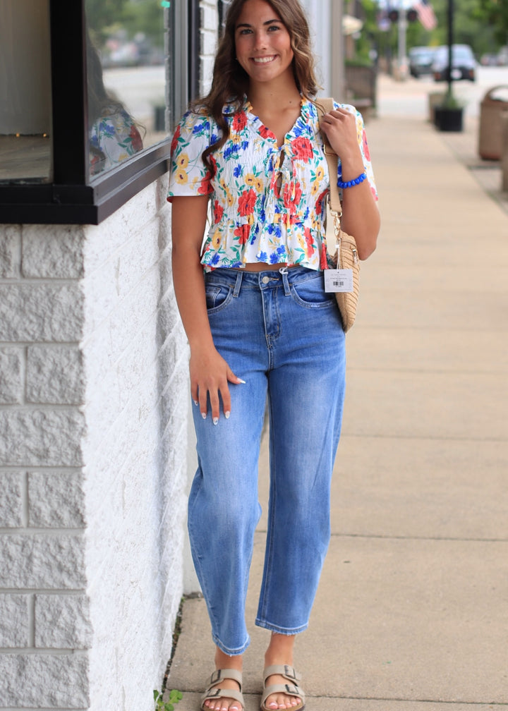 Elowyn Bloom Ruffle Tie Blouse