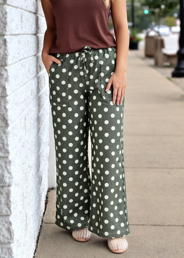 Autumn Dot Drawstring Pants