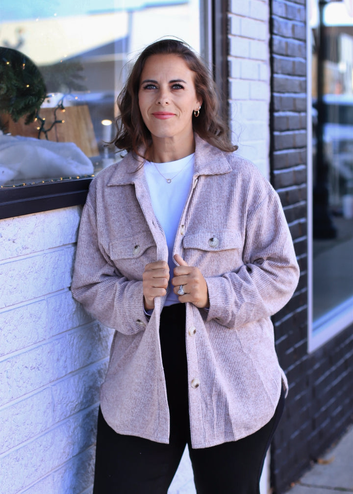 RESTOCK Fall Season Two Tone Shacket in Brown