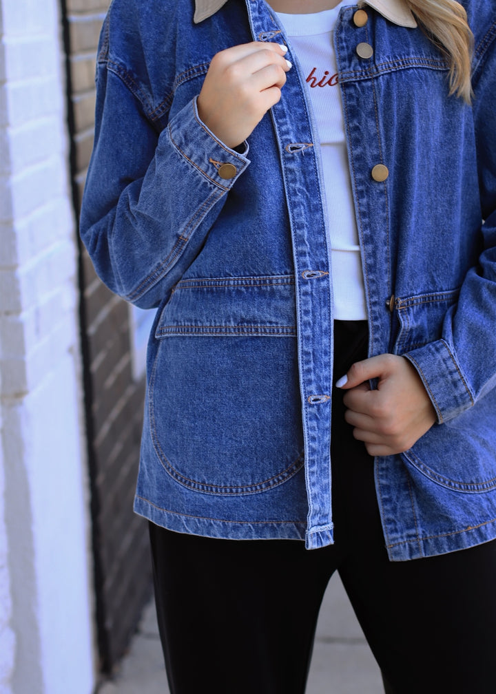 Beverly Contrast Collar Denim Jacket