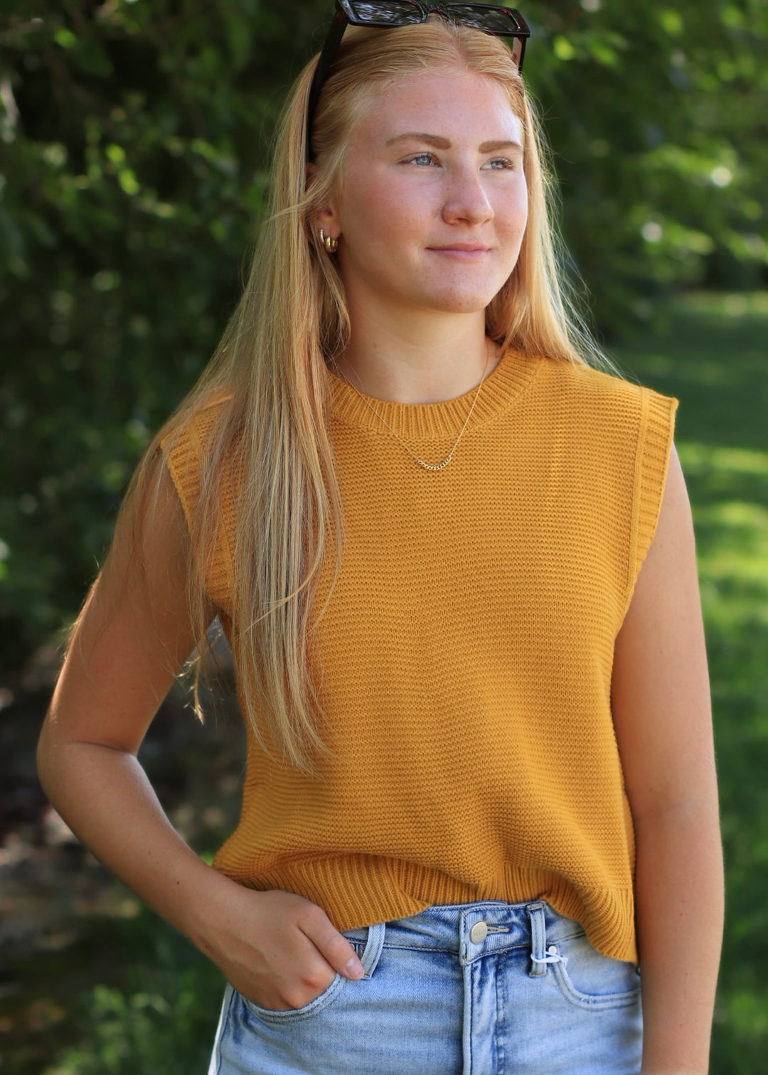 Sunset Tie-Back Knitted Top