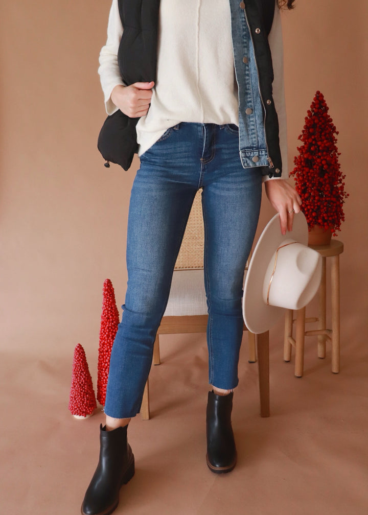 CLEARANCE FINAL SALE Masterfully High Rise Slim Fit Straight Leg Denim