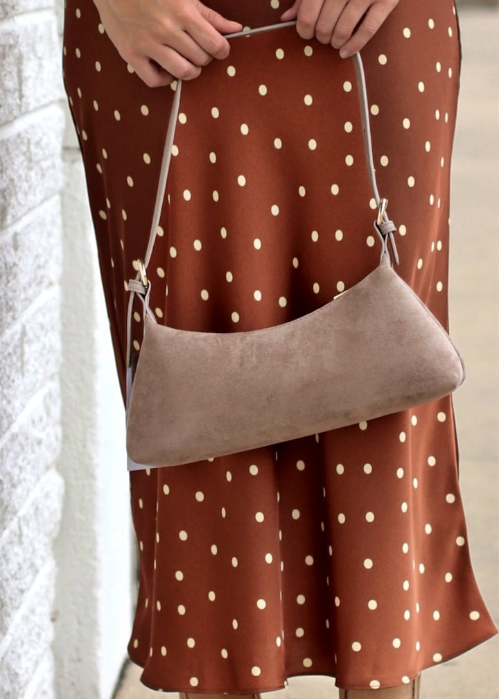 Faux Suede Shoulder Bag