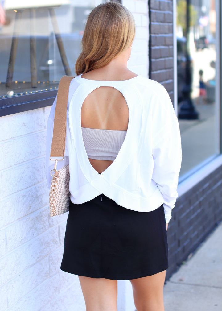 Crescent Pima Cotton Open Back Top