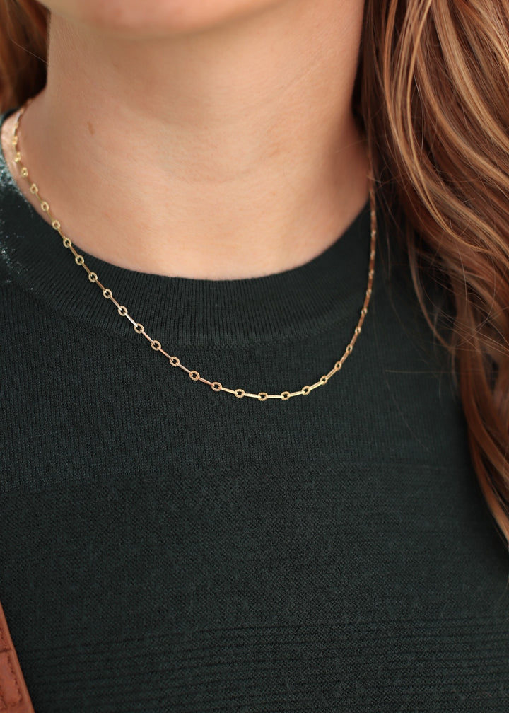 Dainty Repeating Bar Chain Necklace