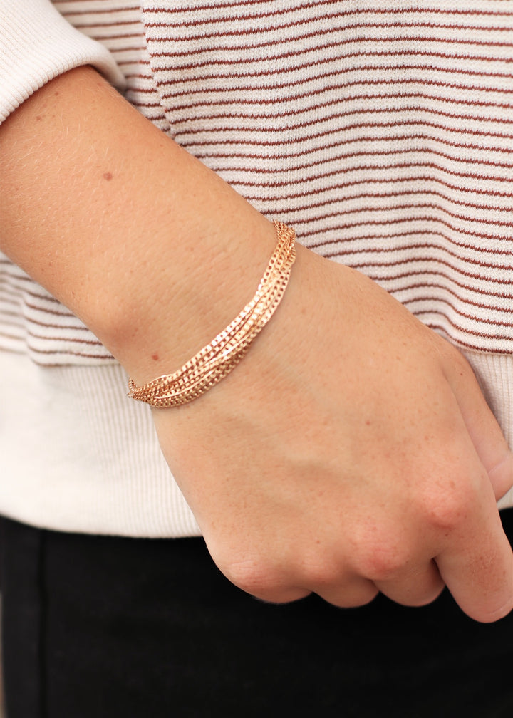 Layered Dainty Curb Chains Bracelet