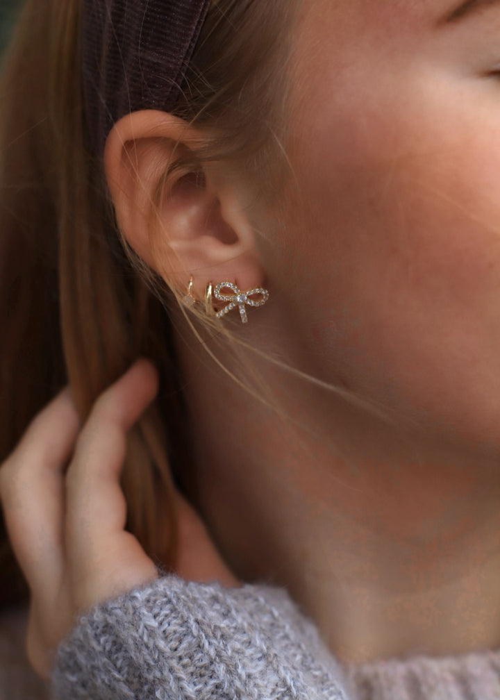 Shine Mini Bow Sterling Silver Earrings