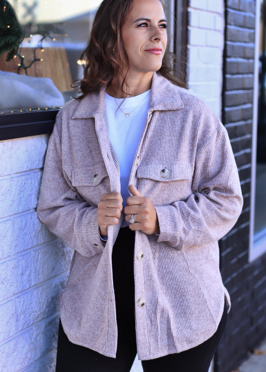 RESTOCK Fall Season Two Tone Shacket in Brown