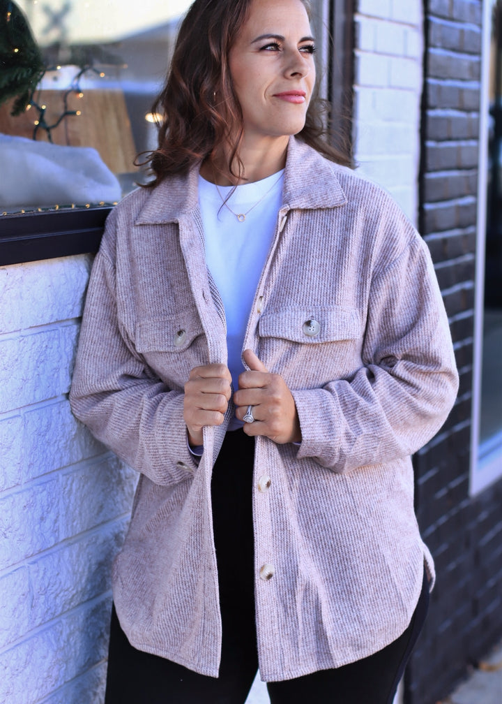 RESTOCK Fall Season Two Tone Shacket in Brown