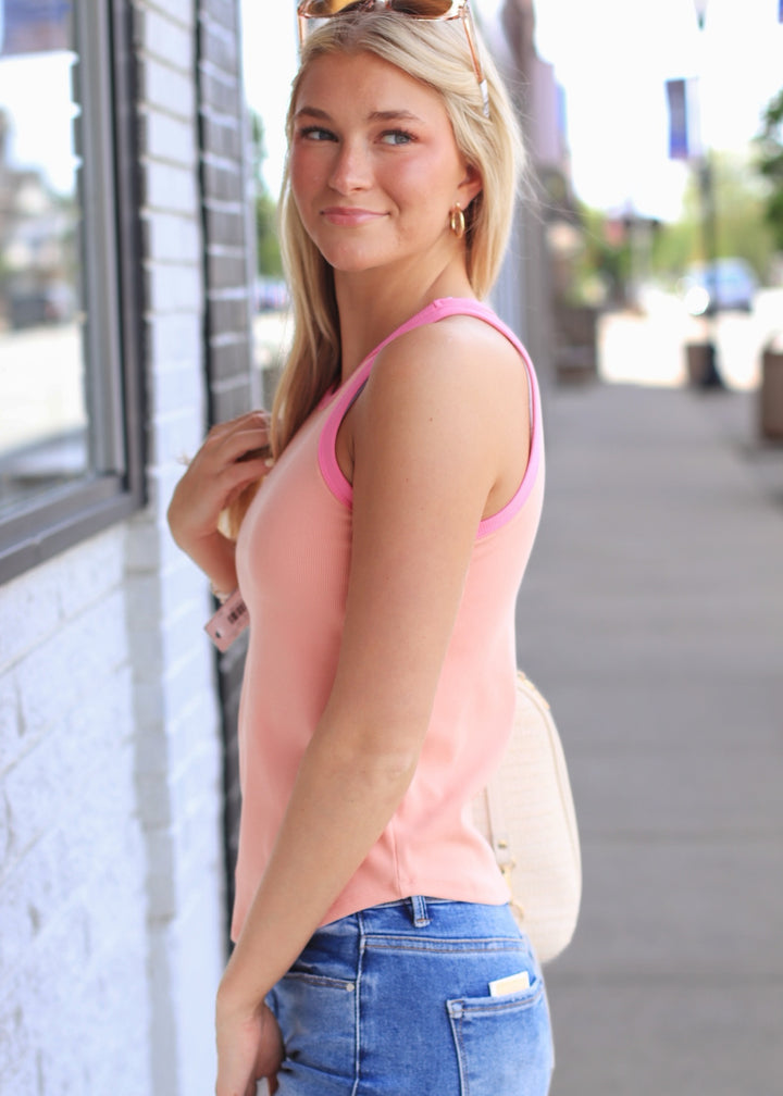 Coral Punch Racerback Top