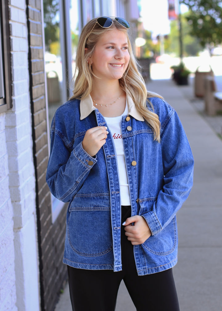 Beverly Contrast Collar Denim Jacket