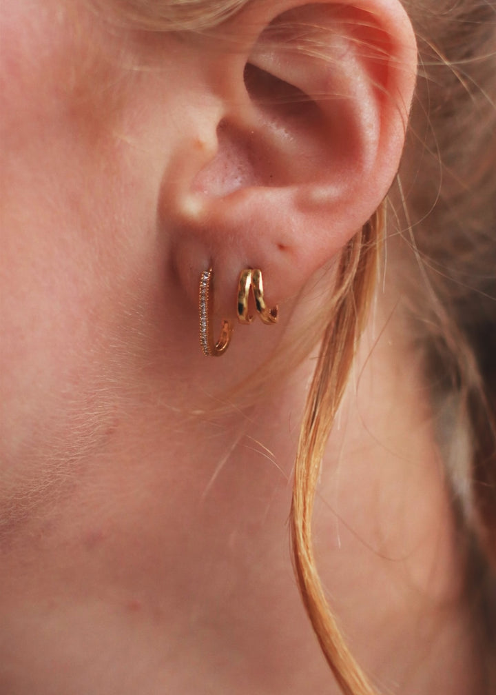 Split Huggie Hoop Earrings | Gold