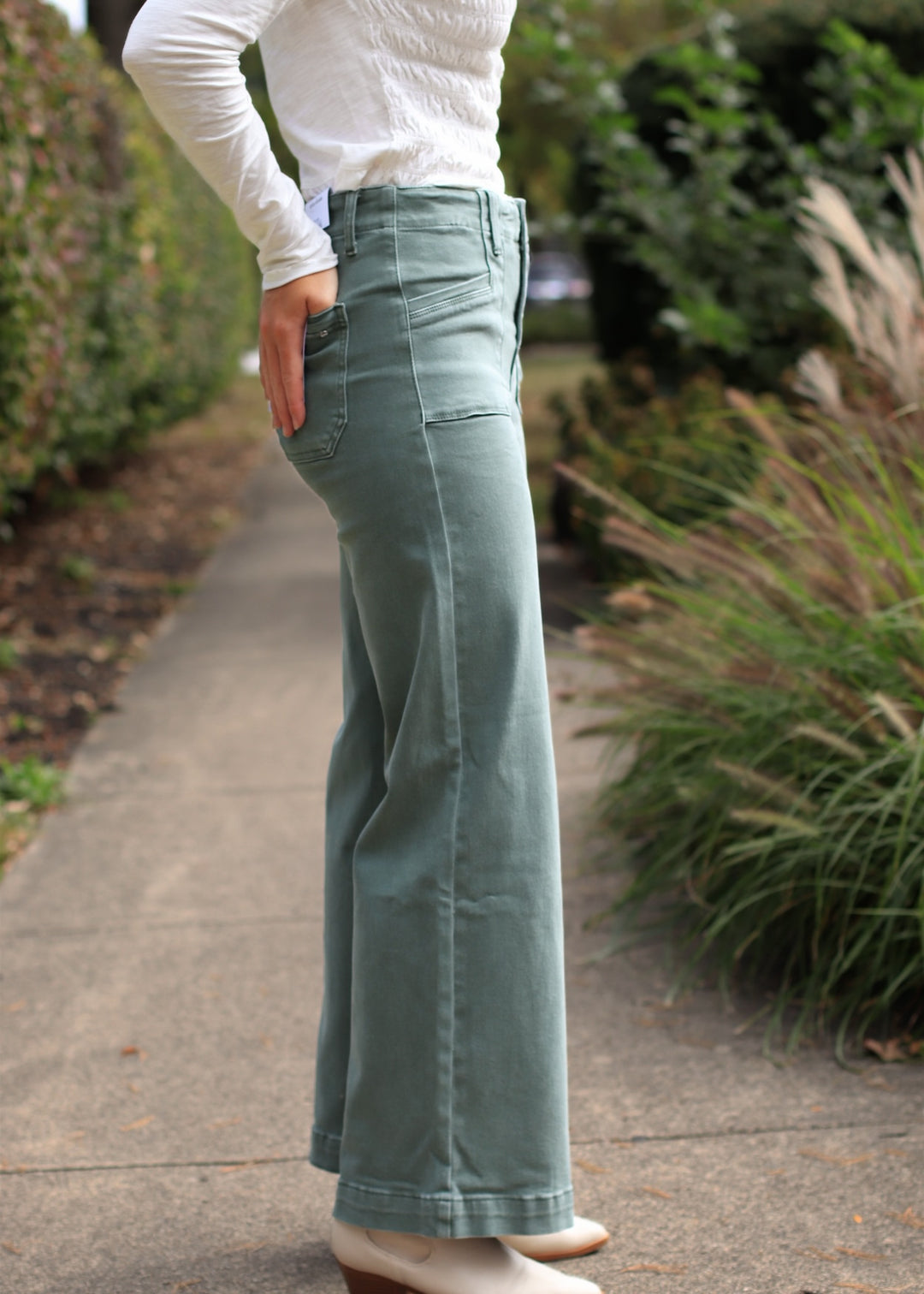 Cilantro High Ruse Wide Leg Denim