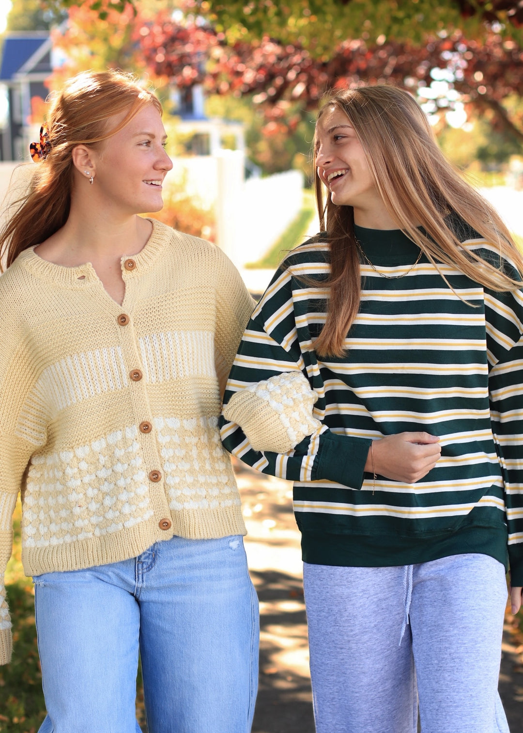 Butter Yellow Contrast Stripe Cardigan