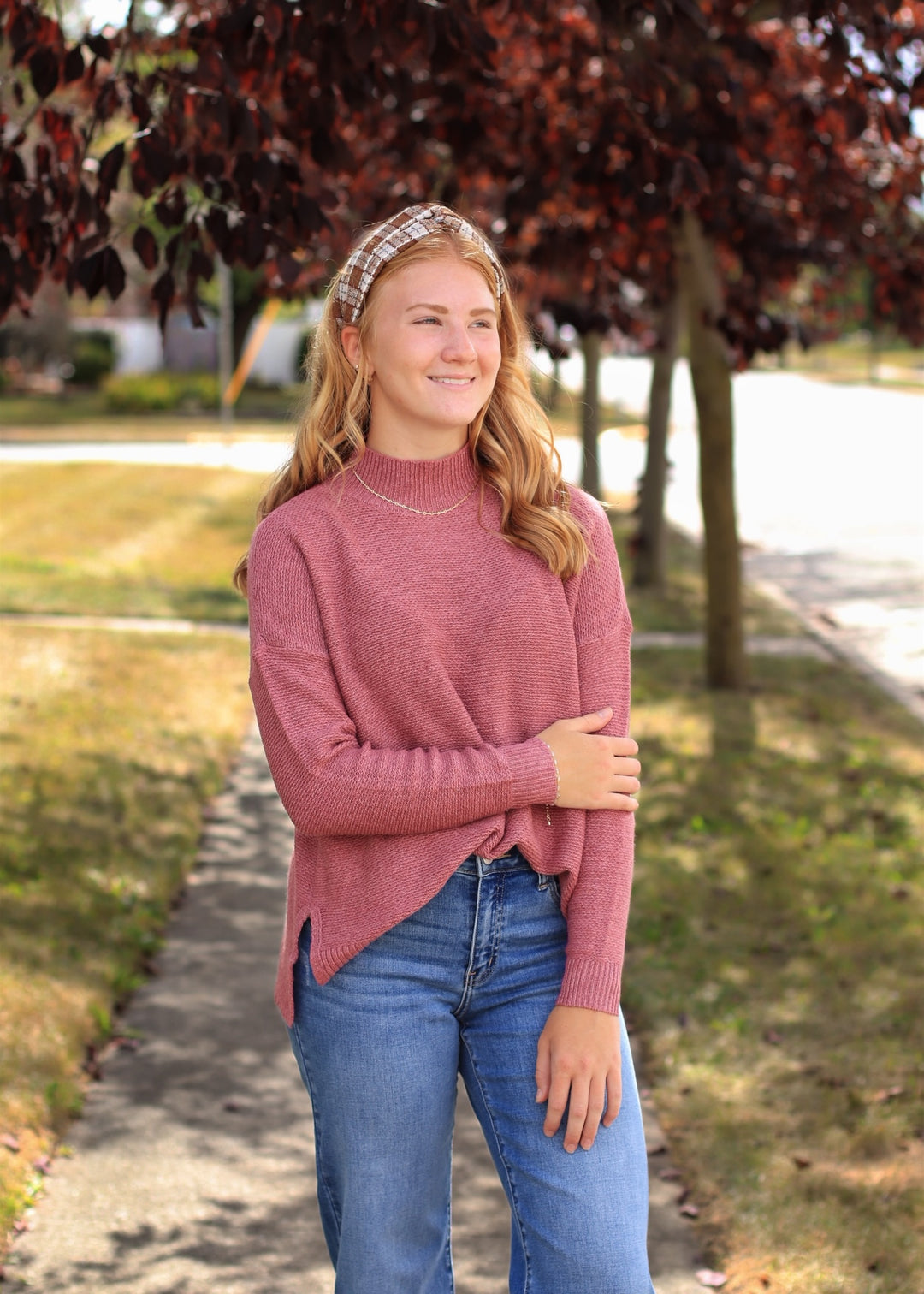 The Rosé Retreat Marled Boxy Pullover