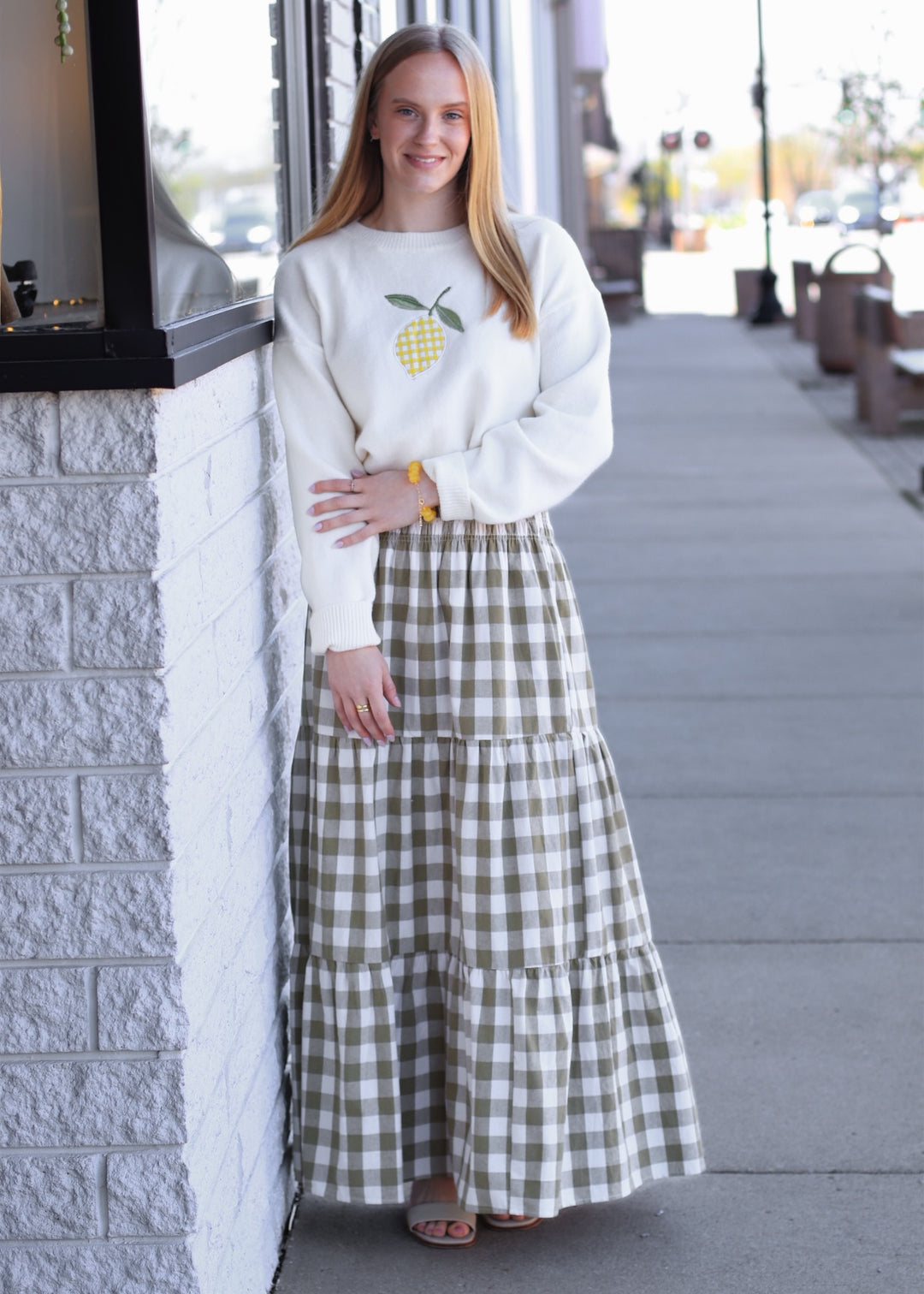 Willow Check Maxi Skirt