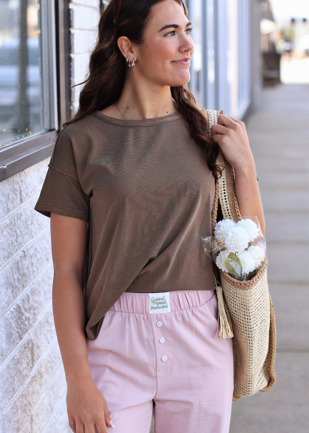 The Brown Essential Seam Top