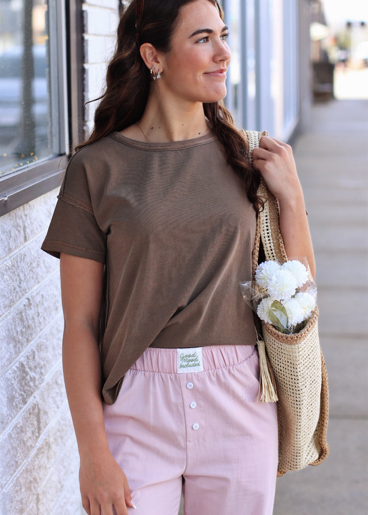 The Brown Essential Seam Top