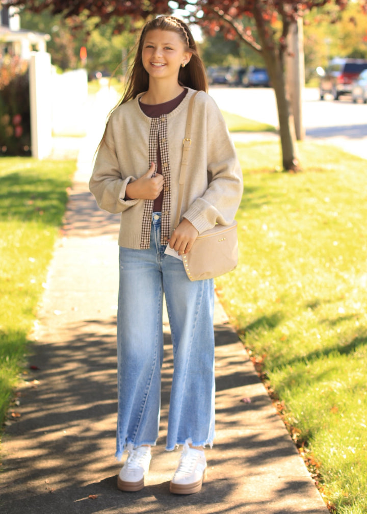 The Jaylen High Rise Crop Wide Leg Jeans