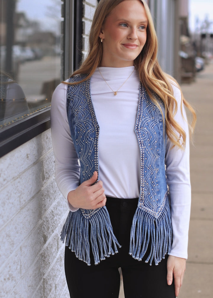 Desert Daze Fringe Denim Vest