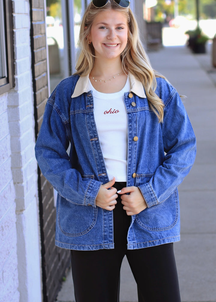Beverly Contrast Collar Denim Jacket