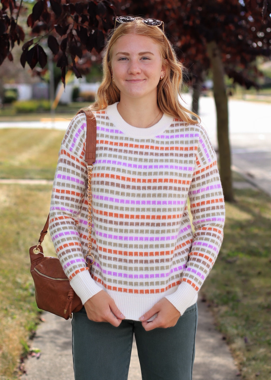 The Sunset Stroll Multi-Color Striped Pullover