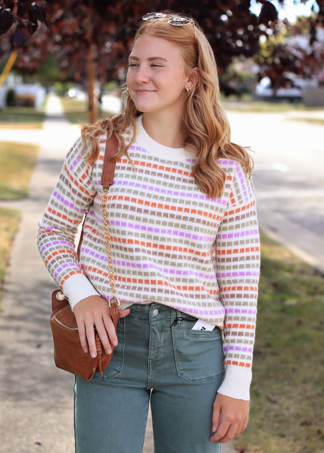 The Sunset Stroll Multi-Color Striped Pullover