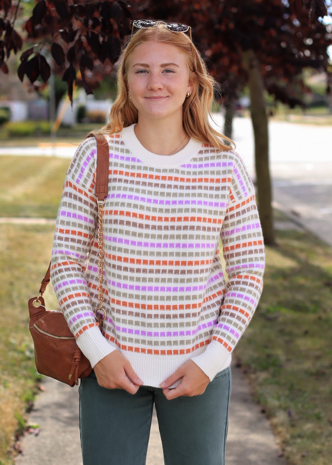 The Sunset Stroll Multi-Color Striped Pullover