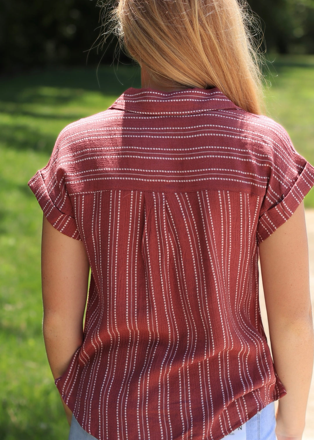 The Maren Burgundy Blouse