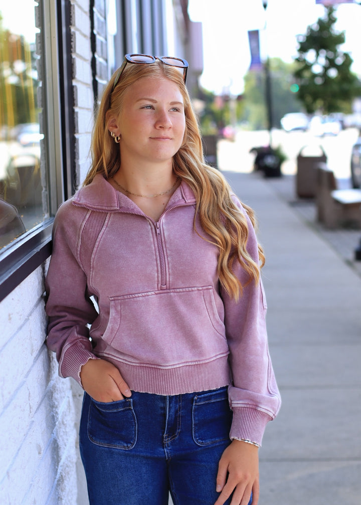 RESTOCK Peak Performance Pullover in Lt Rose