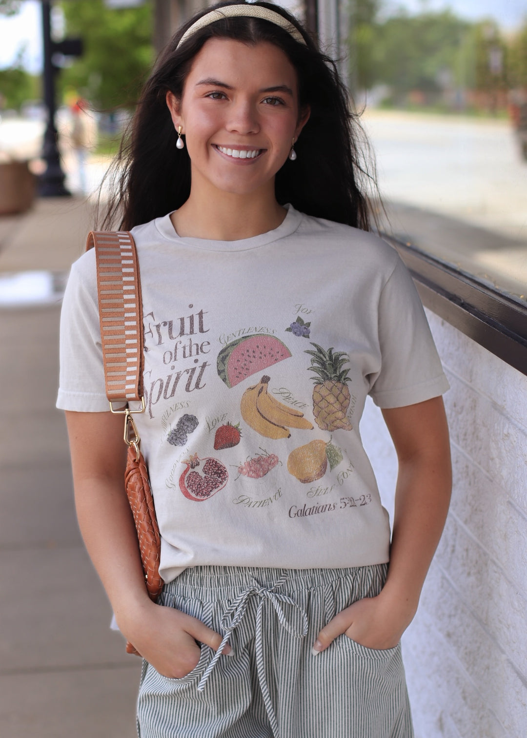 The Olive Grove Stripe Barrel Pant