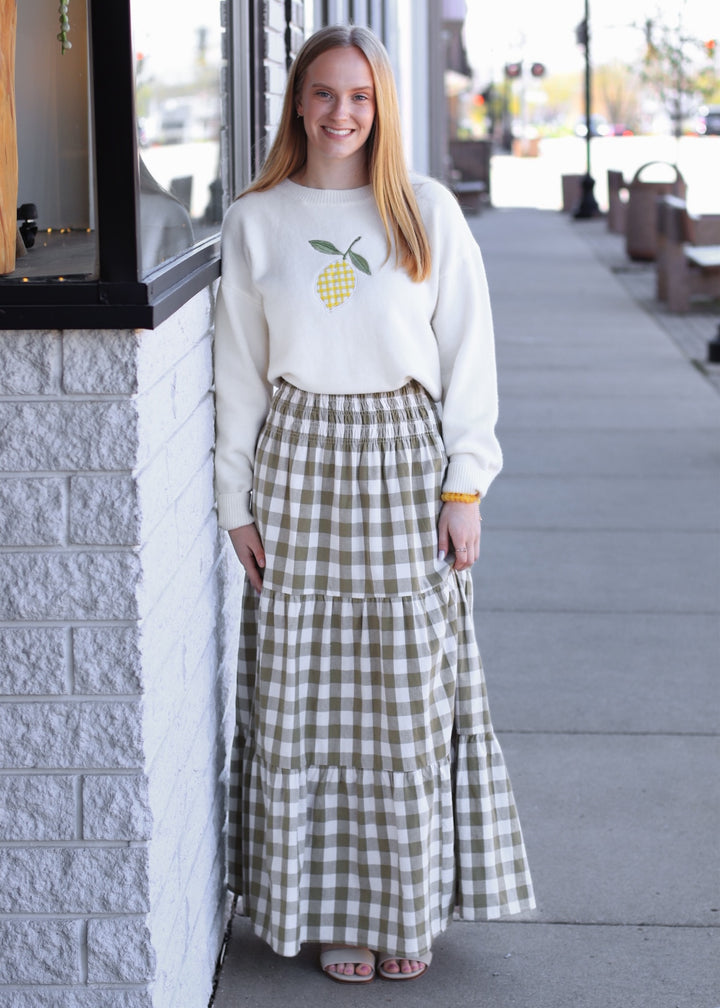 Willow Check Maxi Skirt