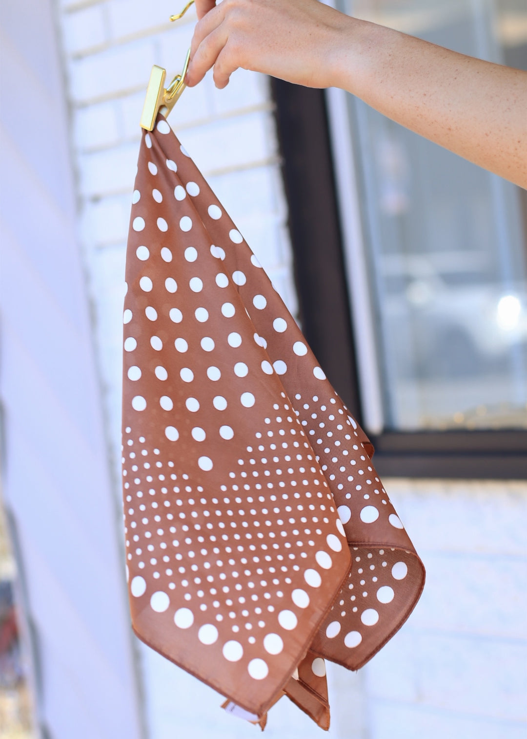 Ombre Polka Dot Print Satin Square Scarf