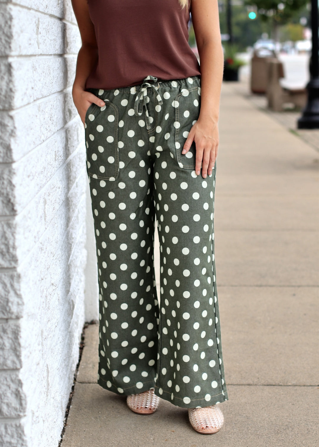 Autumn Dot Drawstring Pants