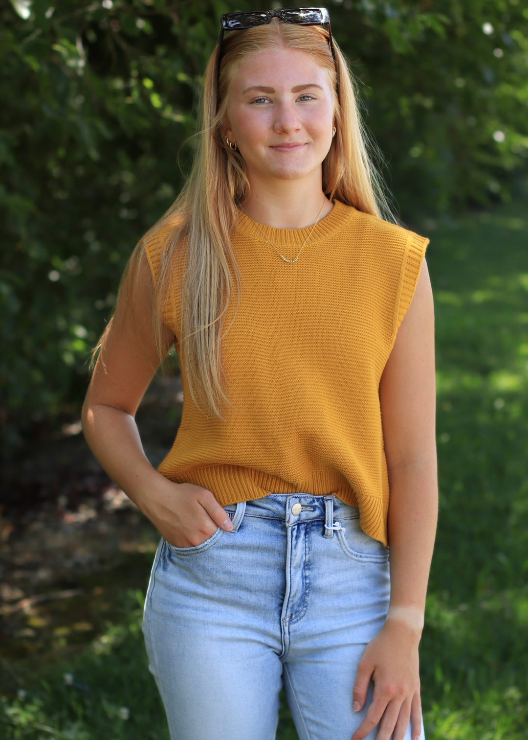 Sunset Tie-Back Knitted Top