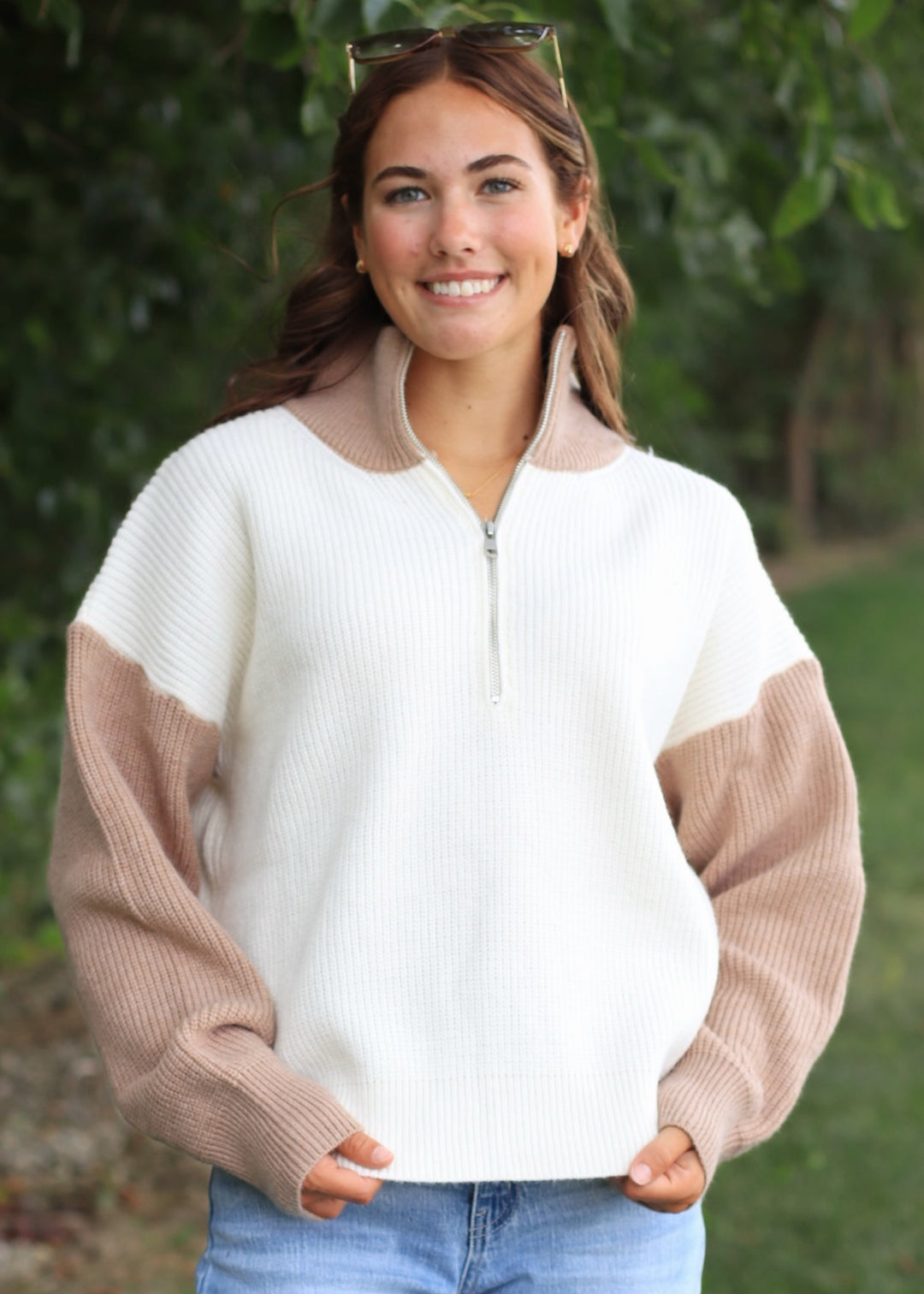 Everly Colorblock Half Zip Pullover