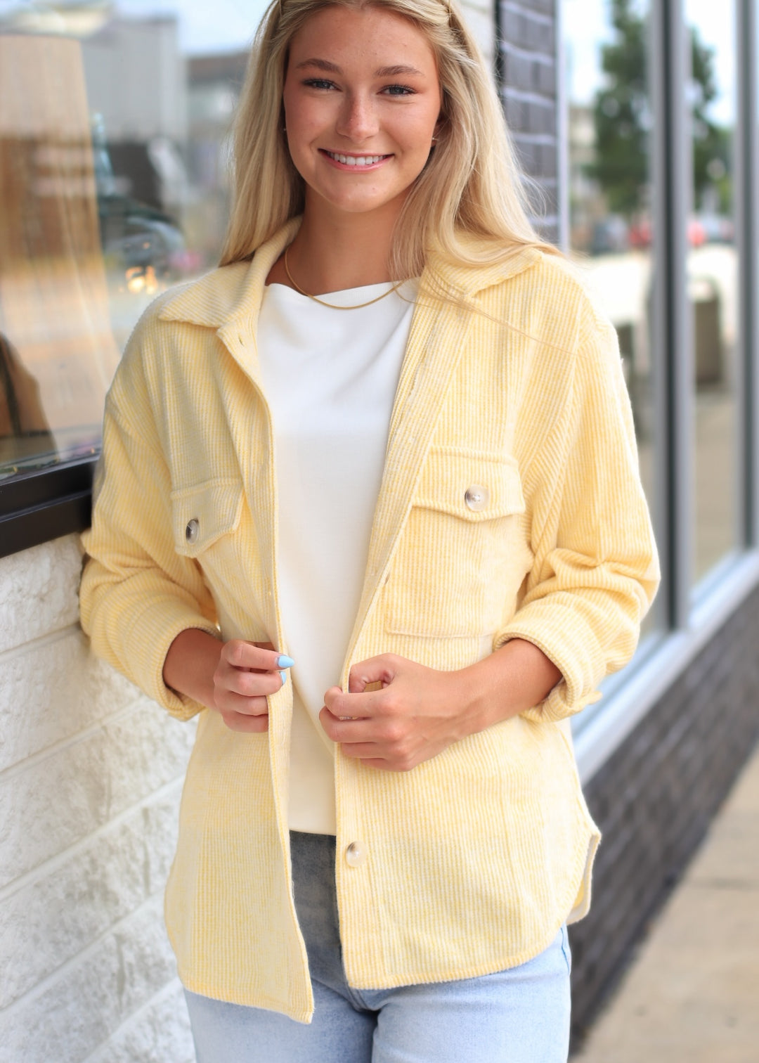 RESTOCK Fall Season Two Tone Shacket in Yellow