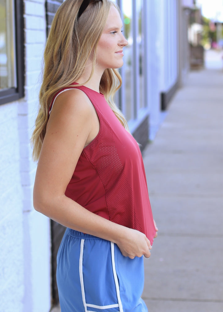 The Open Back Tank in Red