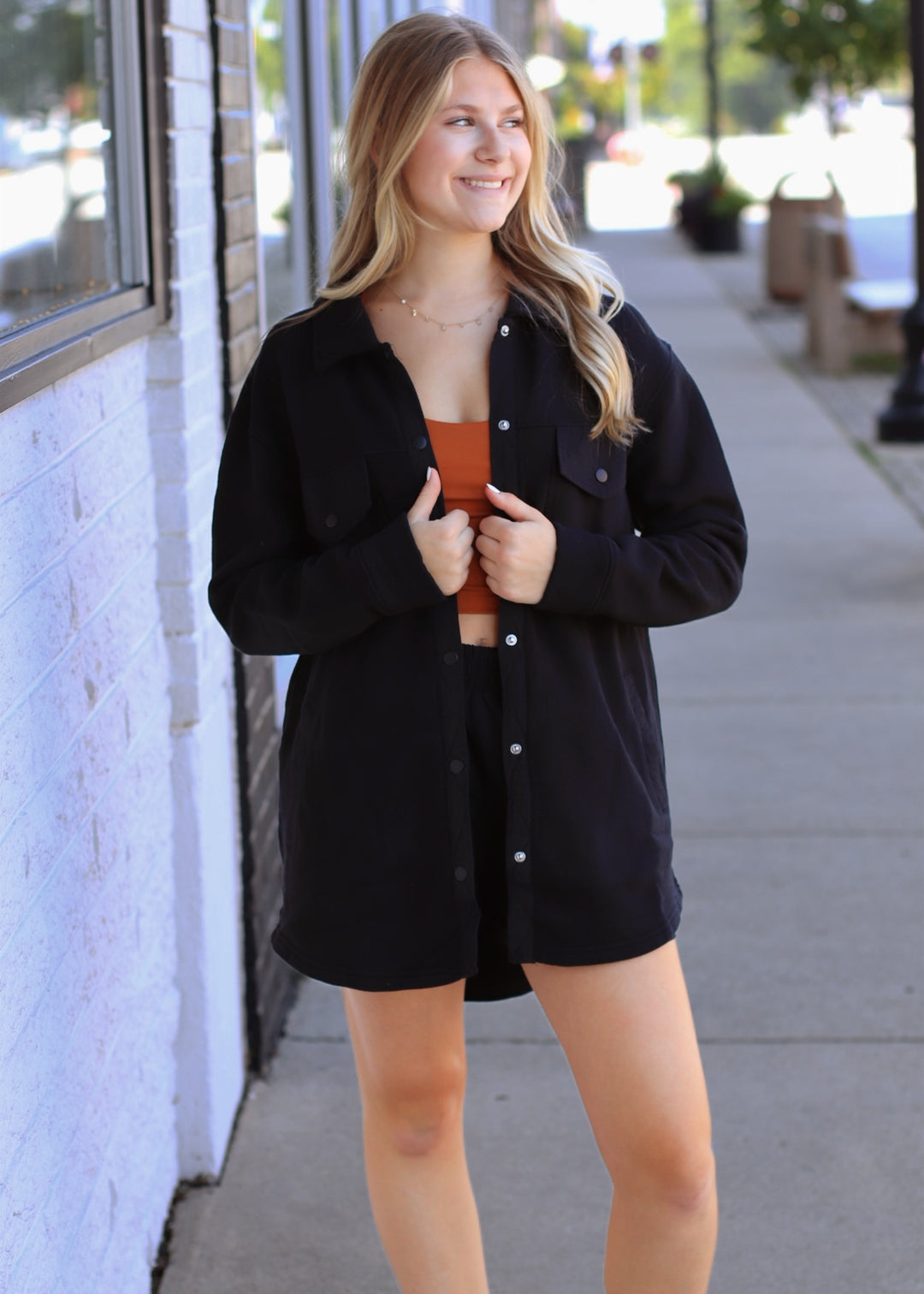 Malibu Evergreen Shacket in Black
