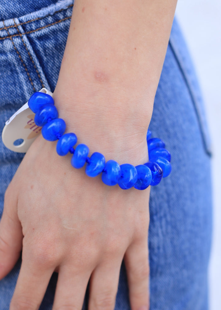 Natural Stone Beaded Bracelet – Blue