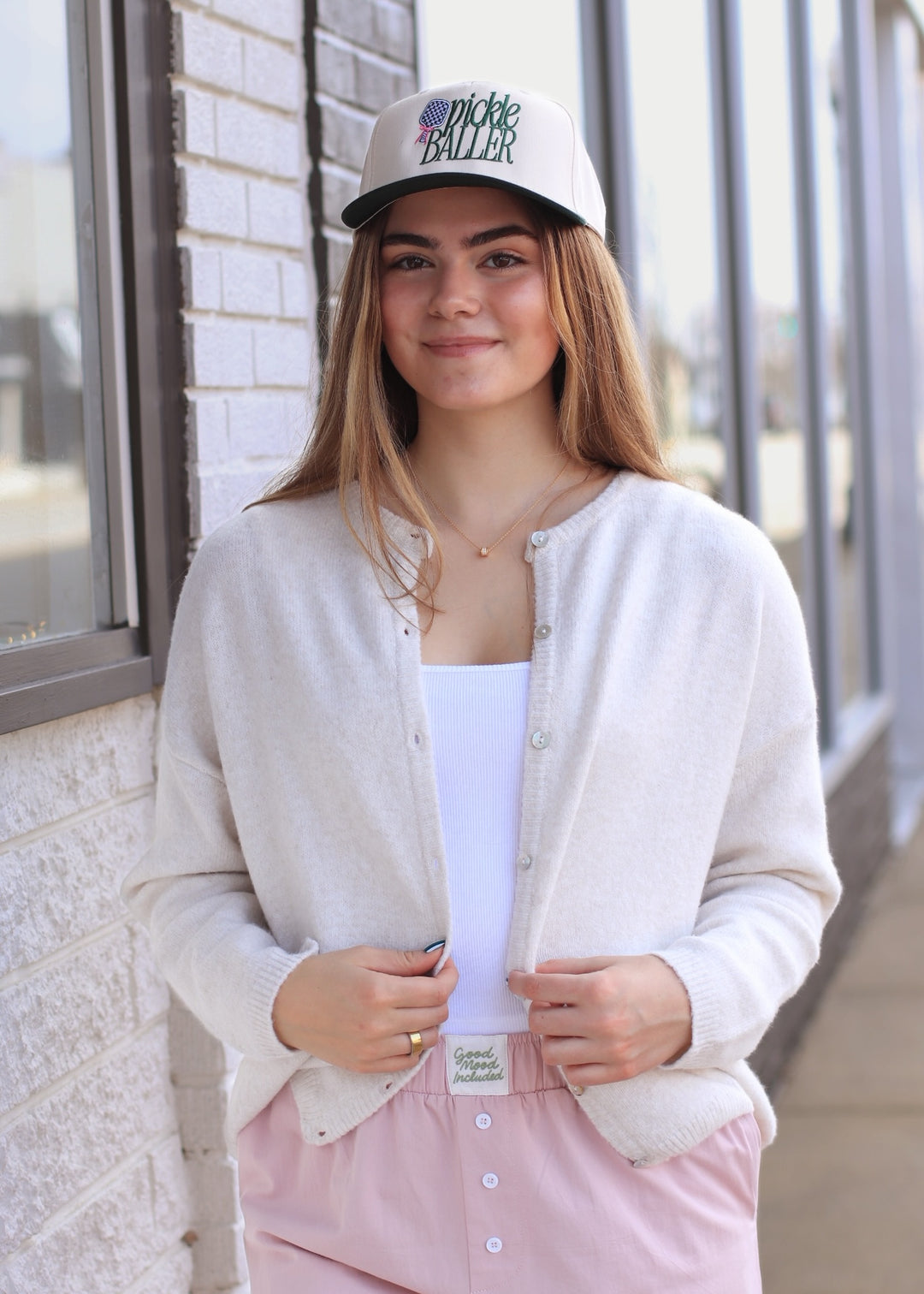 RESTOCK Ivory Ease Crew Neck Sweater Cardigan